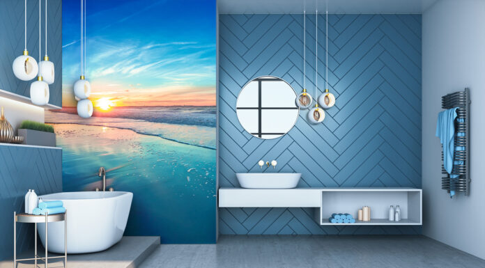 Fototapete mit Naturmotiv: Badezimmer mit einer neuen Atmosphäre